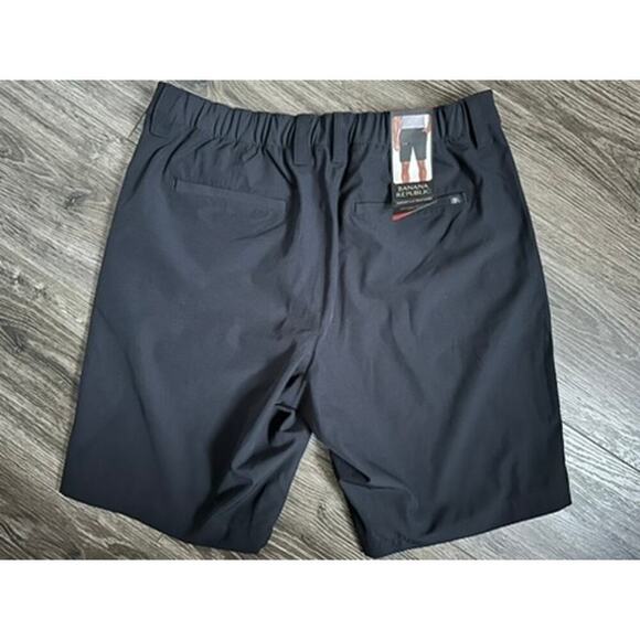 Banana Republic Shorts Mens 36 Black Khaki Chino Flat Front Stretch Comfort - Picture 6 of 7